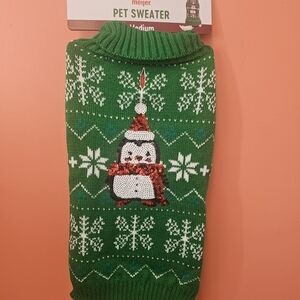 NWT Sequin Penguin Christmas Pet Dog Holiday Sweater Size Medium Limited Edition